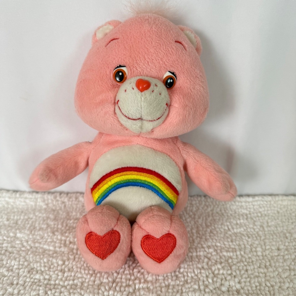 Y2K 2003 Care‎ Bears Cheer Bear Plush Stuffed Animal Toy Rainbow